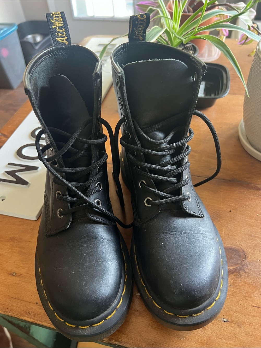 Dr. Martens Black Leather Lace-Up Combat Boots